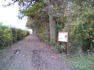 Interpretation board on corner of Queen Mary's Plantation