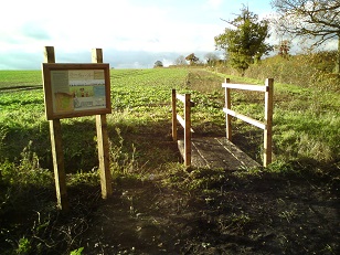 New interpretation board on the Woodland Trust boundary to advertise the new circular walk